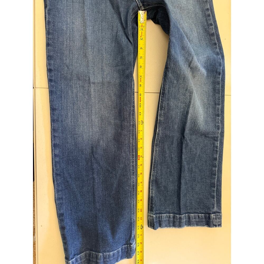 Paige Leenah Ankle High Rise Wide Leg Jeans Womens 29 Blue Denim Casual Hem - Picture 8 of 9